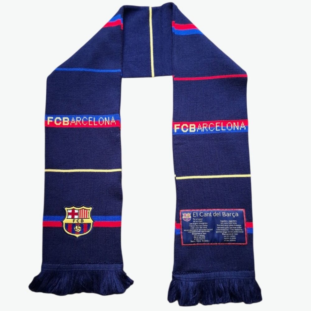 FC Barcelona Scarf El Cant del Barca Navy Blue Football Soccer 58" Fan Gear